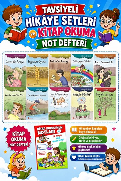 Ata Yayıncılık 1.sınıflar Için Doğadan Öyküler Dizisi + Kitap Okuma Not Defteri