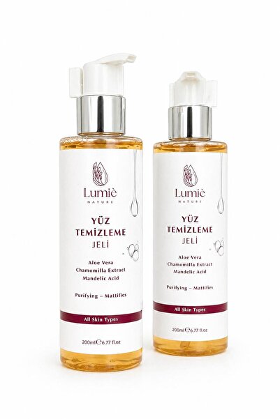 Sebum Dengeleyici, Aydınlatıcı Etkili Tüm Cilt Tiplerine Uygun (Aloe Vera + Chamomilla Extract) Yüz Yıkama Jeli 200 ml