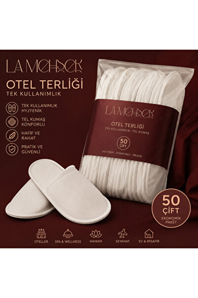 LA MEHSER Kullan At Hijyenik Otel Terliği 50'li Tekli Paket