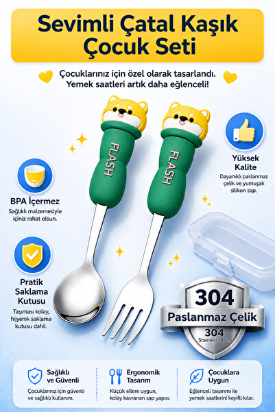 jojobebek طقم شوكة وملعقة للأطفال من الفولاذ المقاوم للصدأ خالٍ من مادة BPA م...