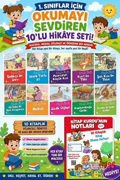Ata Yayıncılık 1.Sınıflar İçin Okumayı Sevdiren 10 lu Hikaye Seti 2 (Kitap Ok...