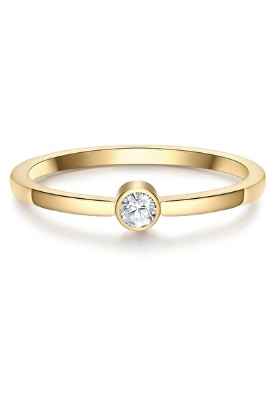 eastside Edelstahlring Ring Edelstahl gelbgold Zirkonia weiß