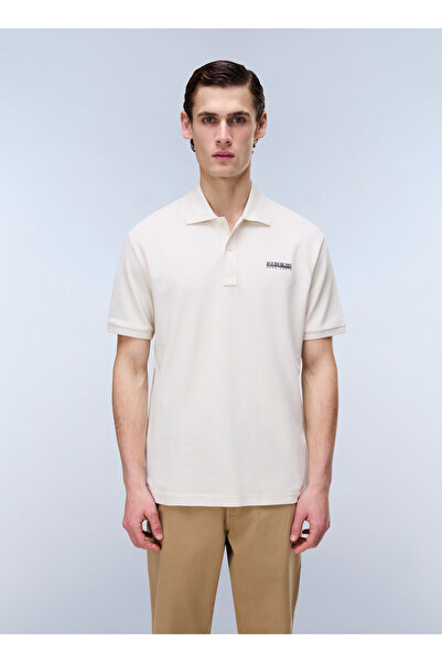 Napapijri E-Small Box Ss-Np0A88Tqn1J1 Beige Men's Polo T-Shirt