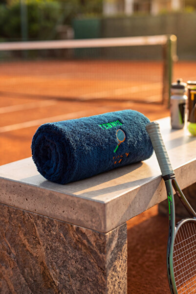 RunGear Up Tennis Racket Embroidered 100% Cotton Sports Towel - 600 Gsm Cotto...