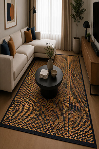 Prestij Home TEKSTİL Şönil Yıkanabilir Pamuk Kilim Salon Koridor Mutfak Halıs...