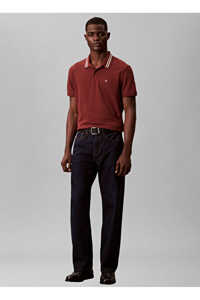 Calvin Klein Jeans Bordo Erkek Standart Fit Polo T-Shirt LV04RC276G5FF SS MON...