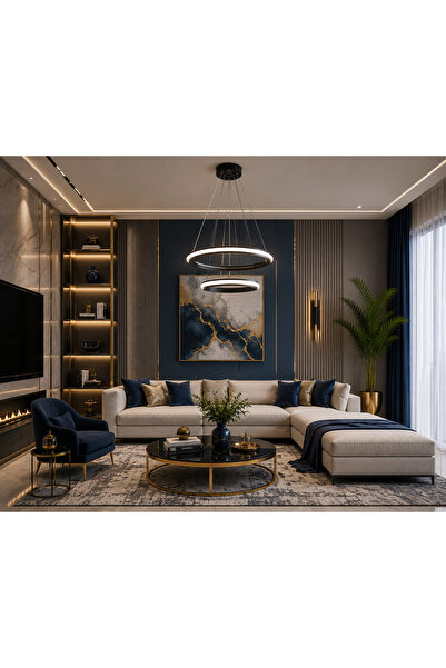 MORENA MODERN SİYAH LED SARKIT AVİZE,3 RENK YANABİLEN MODERN AVİZE,SALON LED AVİZE