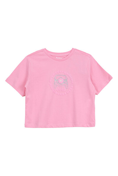 JEEP Pembe Kız Çocuk Baskılı T-Shirt J6SG-TST7630