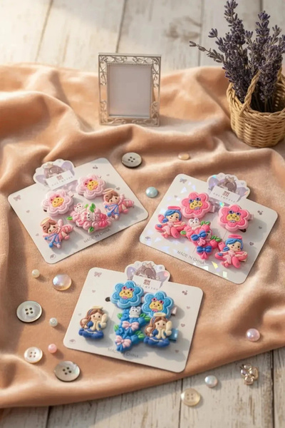 Miniso Bebek Figürlü Çocuk Kıstırmalı Toka – Renkli Ve Neşeli Set