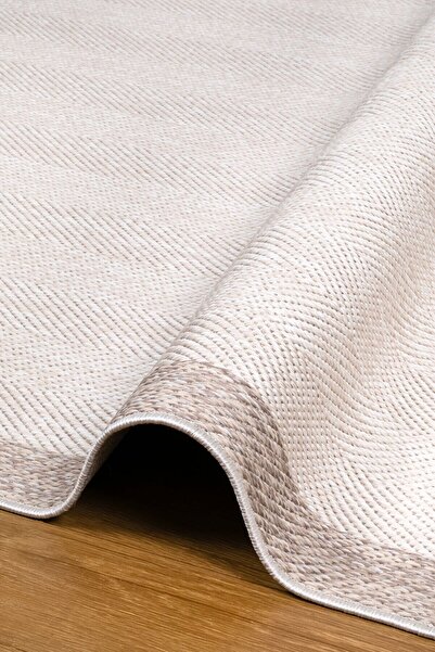Valery Home Loom Yeni Nesil Çerçeveli Sisal Yumuşak Dokuma Mutfak Koridor Kilim Kaymaz Pamuk Taban Bordürlü Halı
