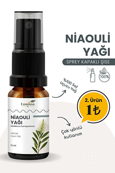 LUMİNAOİL Niaouli Uçucu Yağı 10 ML %100 Saf Özel Sprey Başlıklı ( Niaouli Ess...