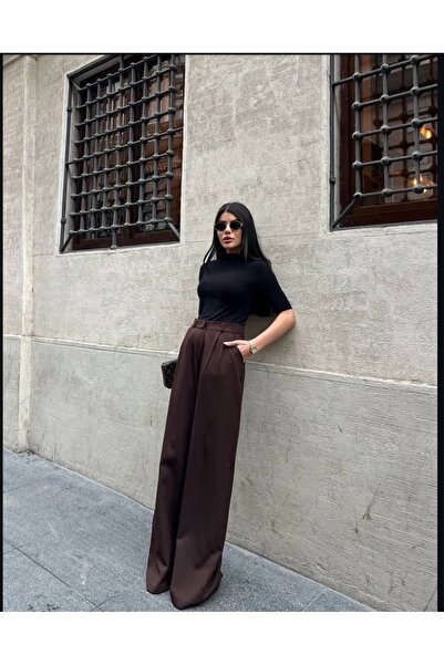 SUN STYLE Pantaloni PALAZZO cu talie înaltă