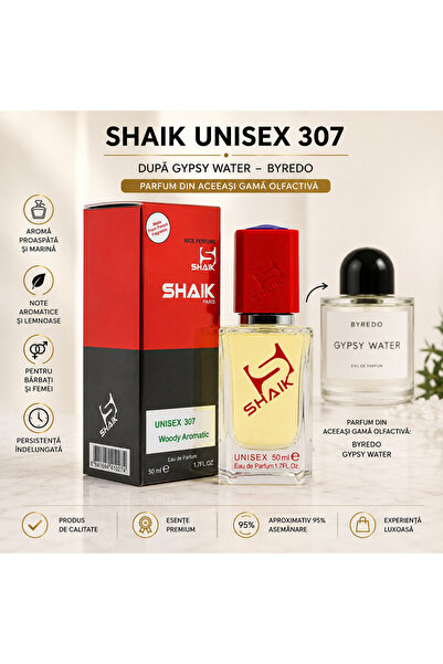 Shaik Unisex 307 Eau de Parfum 50 ml – Aromă Fresh Lemnoasă, Gamă Olfactivă G...