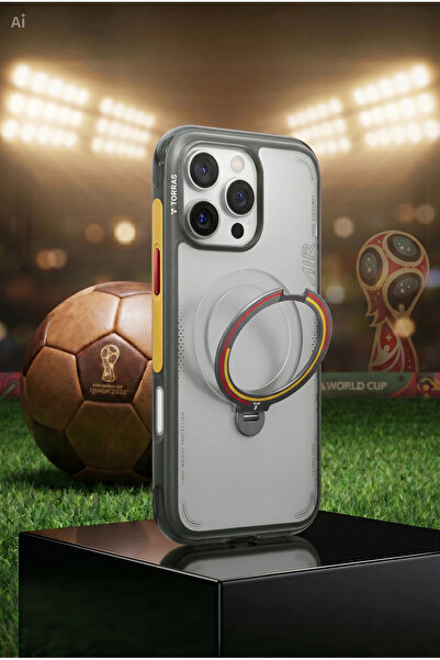 TORRAS iPhone 16 Pro Kılıf MagSafe Standlı OStand Q3 Air World Cup Serisi - A...