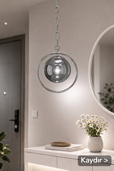 Vivido Home Metal Premium Krom Raven Tekli Avize