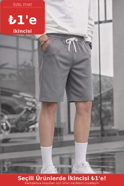 COMBİNE MİCHAİL Erkek Günlük Basic Regular Gri Şort