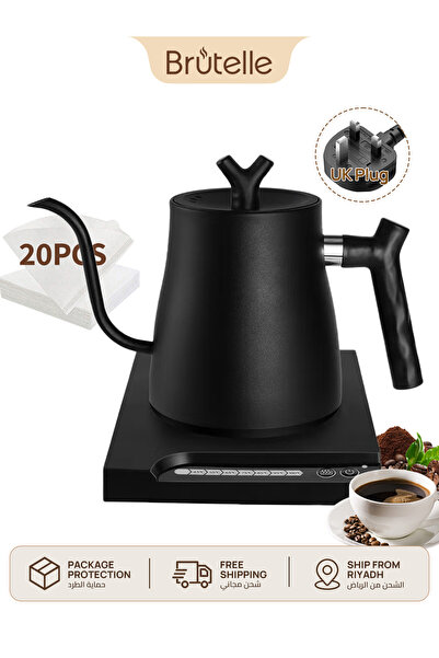 Brutelle غلاية كهربائية V60 غلاية قهوة Gooseneck بسعة 1000 مل وتسخين سريع 100...