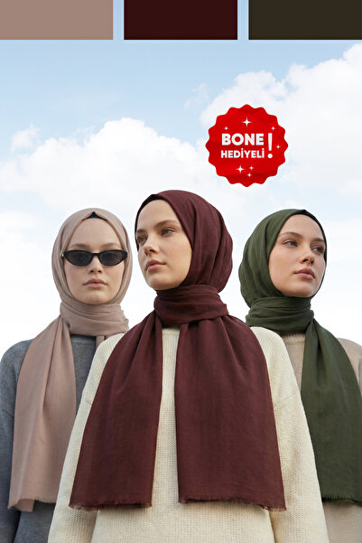 Kamer Scarf Pure Line Series Cotton Comfort Shawl 3-Pack