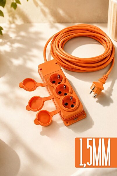 Bylion 3'lü 10 Metre 3*1,5mm² Uzatma Kablosu - Turuncu