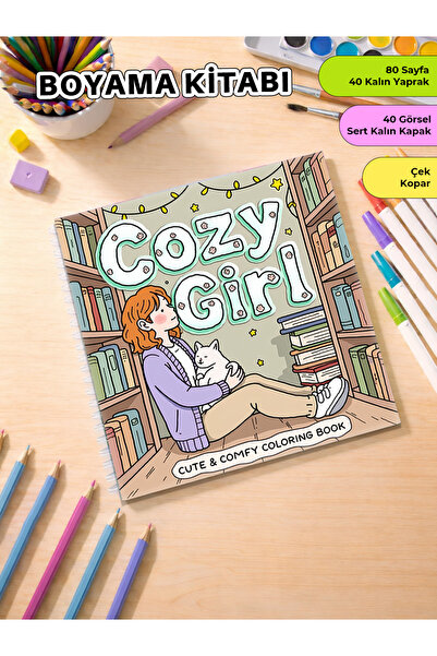 metafortoys كتاب تلوين Cozy Girl المجلد الأول - Cozy Book - مقاس 21x20 سم - 4...