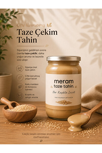 Meram Taze Tahin 1 KG Çifte Kavrulmuş Tahin