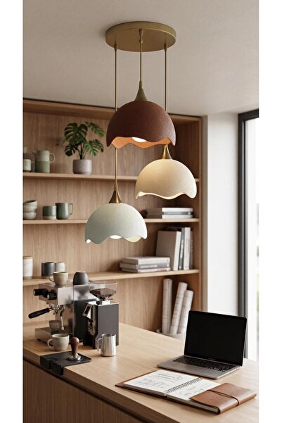 EDESİNG BETON GÖRÜNÜMLÜ İSKANDİNAV TARZI SARKIT AVİZE ESKİTME GOLD - SALON - ...