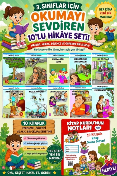 Ata Yayıncılık 3.Sınıflar İçin Okumayı Sevdiren 10 lu Hikaye Seti 11 (Kitap O...