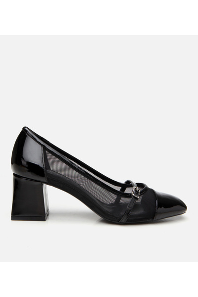 Hotiç Schwarze Mary Jane-Schuhe für Damen mit transparenten Details und dicke...