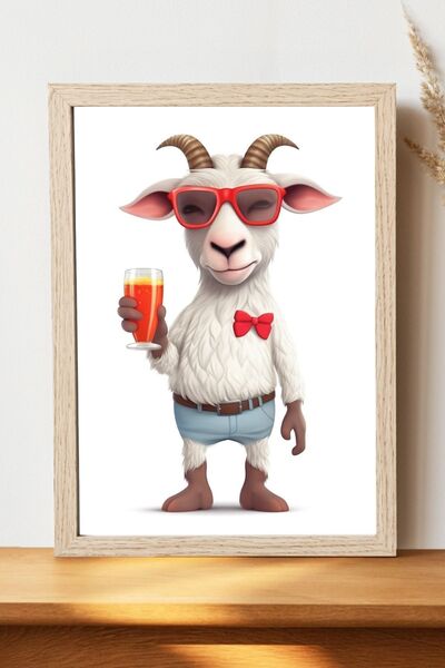 Luna Marissa Αφίσα Cool Goat - Αφίσα τοίχου από γυαλιστερό χαρτί χωρίς πλαίσιο