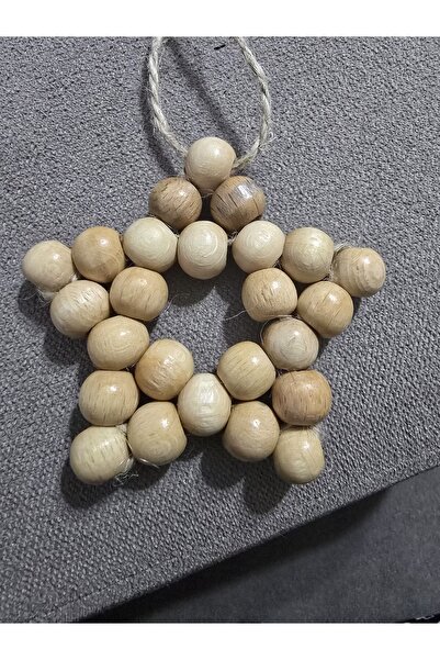 Jasminya 3'lü CİLALI Dekoratif Ahşap Boncuklu Yıldız Set, Kapı Duvar Mutfak B...