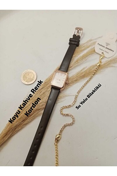 Brality Women's Wristwatch Retro Vintage Model.. White Dial- Dark Brown Color...