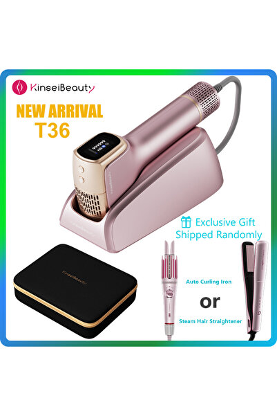 KINSEI BEAUTY جهاز T36 لإزالة الشعر بالليزر مع تبريد وبدون ألم، 999999 ومضة، ...