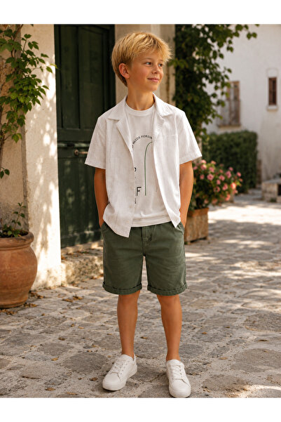Melodikids ERKEK ÇOCUK T-SHIRT-GÖMLEK-ŞORTLU 3 LÜ TAKIM