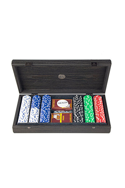 Manopoulos Set de poker în cutie neagră din imitație de piele