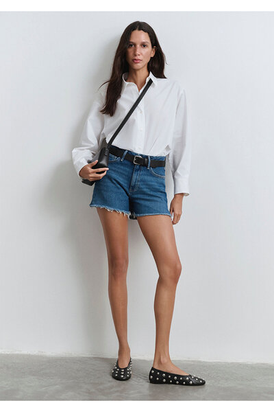Mavi Heidi 90S Indigo Blue Jean Shorts 1410057-88757