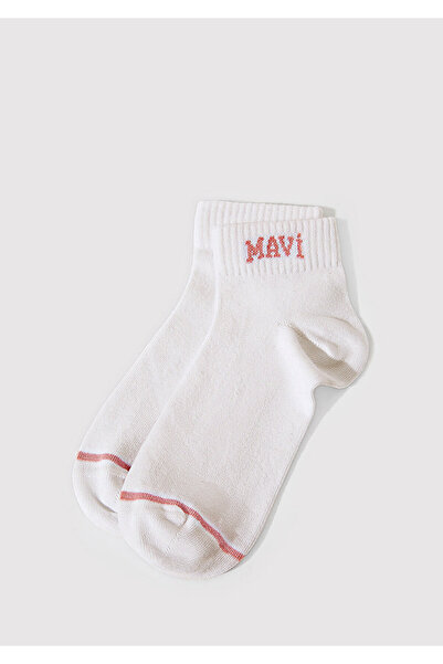Mavi Logo Detailed White Booties Socks 1912785 -20454