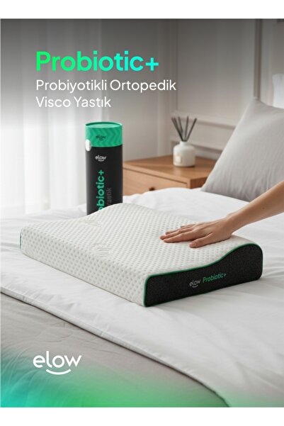 Elow Probiotic+ Tek Boyun Destekli Visco Ortopedik Yastık, 60x40x13/9