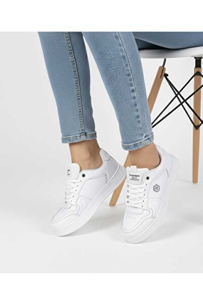 McDark KADIN BEYAZ SNEAKER AYAKKABI SUYA DAYANIKLI ULTRA HAFİF TABAN