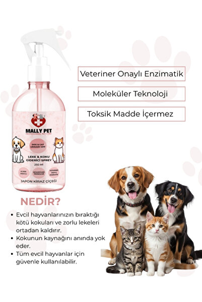 MALLY PET PROFESSIONEL PET CARE Evcil Hayvanlar Için Koku Ve Sprey Kiraz Çiçeği Kokulu 250 ml