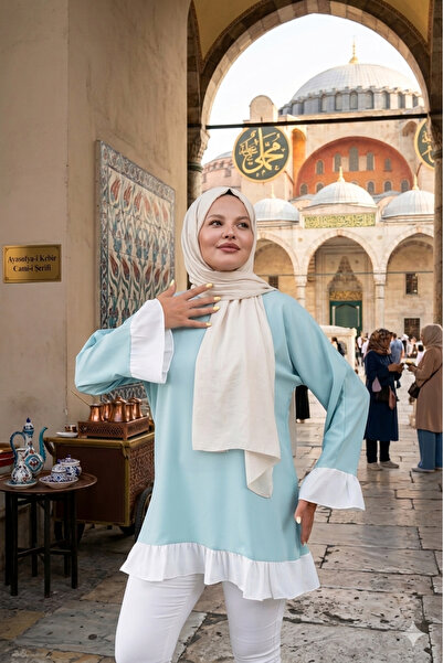 Fzd filizzade Garnished Ruffled Loose Tunic