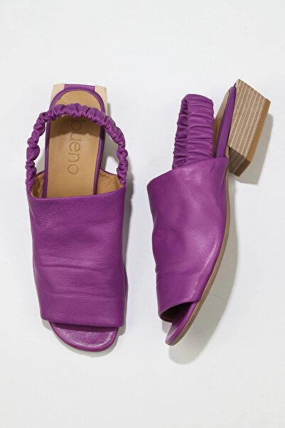 Bueno Shoes Sandale cu toc pentru femei din piele liliac - 01ws7503