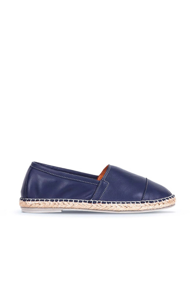 Bueno Shoes Lacivert Deri Kadın Espadril Ayakkabı 01wj0300