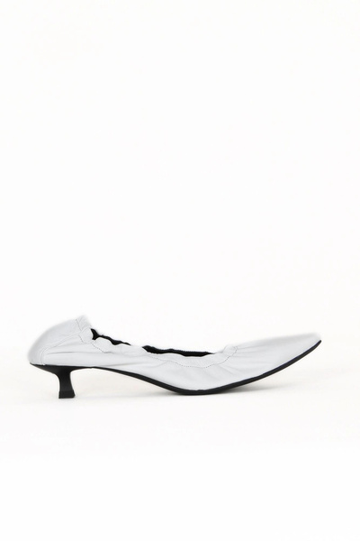 Bueno Shoes Pantofi cu toc de damă din piele albă 30wa24268