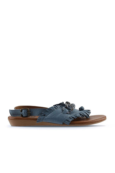 Bueno Shoes Sandale Flip Flops de damă din piele albastră 01wu7440