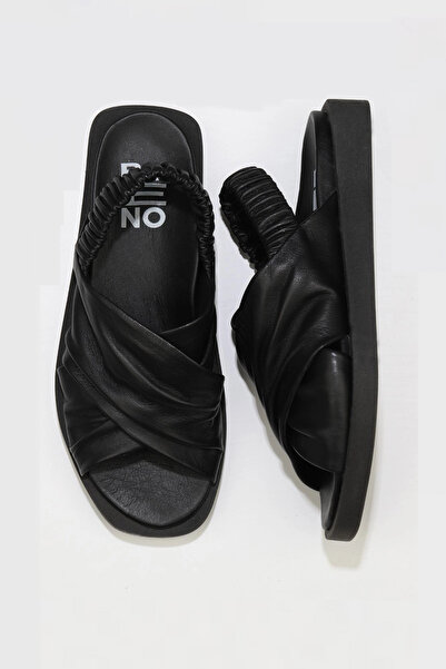 Bueno Shoes Sandale de damă din piele neagră 01wu3309