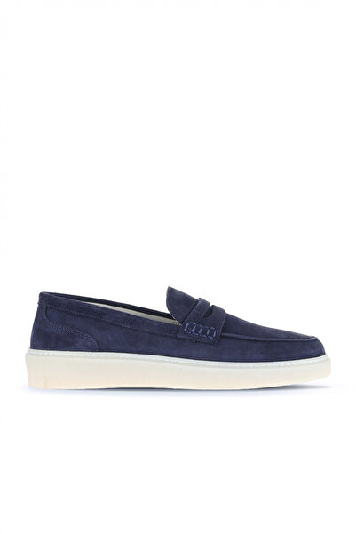 Bueno Shoes حذاء كاجوال رجالي من جلد الغزال باللون الأزرق الداكن 07ma21774004