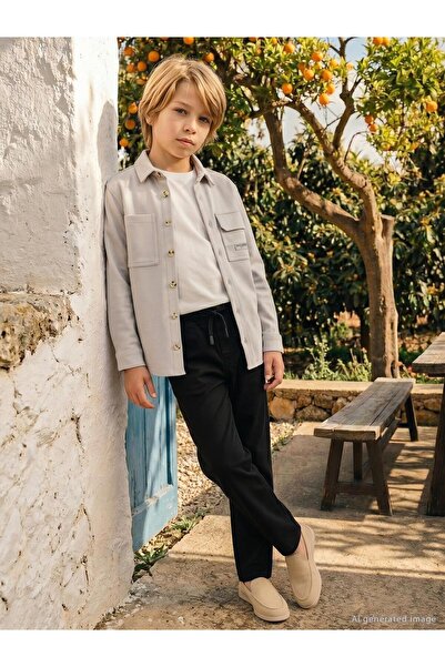 Civil Boys Elastic Waist Pants for 6-9 Years Old - Black