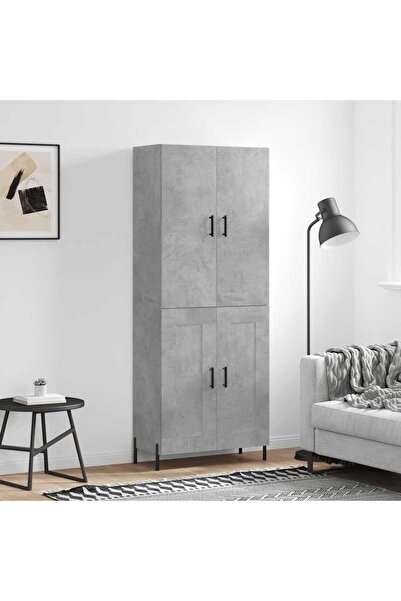 Concept Dulap înalt, gri beton, 69,5x34x180, lemn compozit