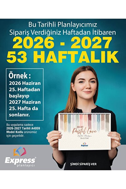 Express تقويم 2026-2027 مقاس A4 53 مخطط أسبوعي باستيل لوف