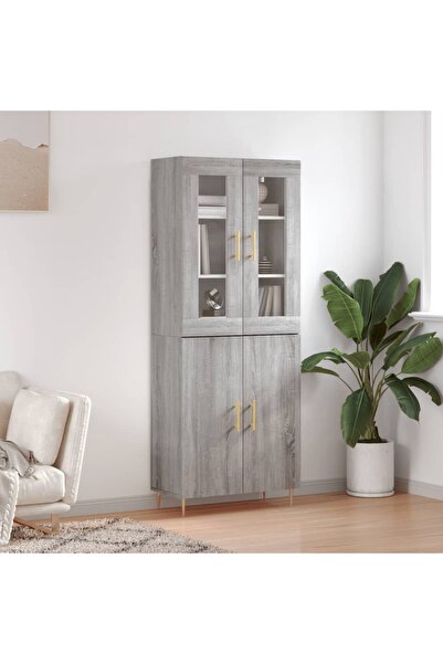 Concept Dulap înalt, gri sonoma, 69,5x34x180 cm, lemn compozit